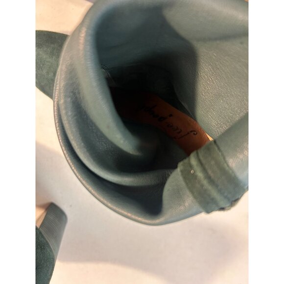 Free People Dakota Slouchy Emerald Distressed Suede Heel Boots 38 US 8 - Picture 6 of 6